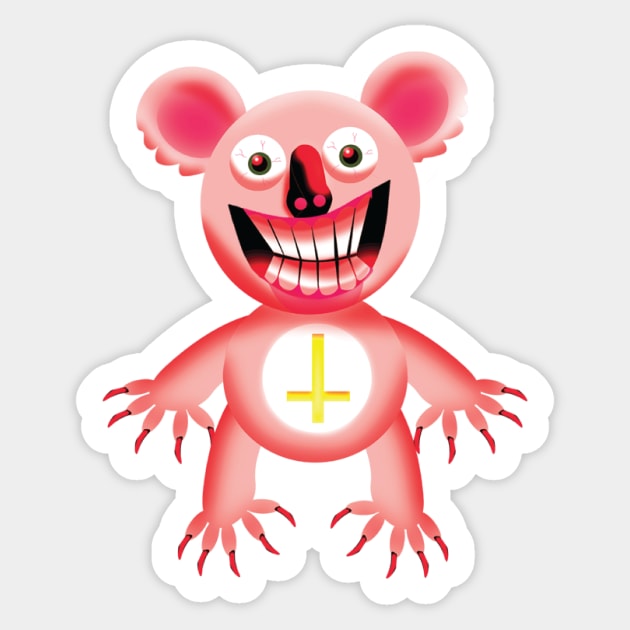 Antichrist Koala Sticker by Wickedcartoons